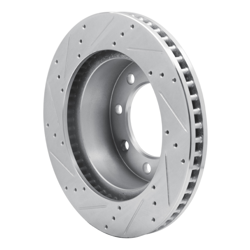 Dodge Ram 4000 Brake Rotor (1) - Front Right - R1 Concepts - Drilled & Slotted - Silver - `03-`08
